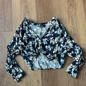 Zara Floral Long Sleeve Blouse